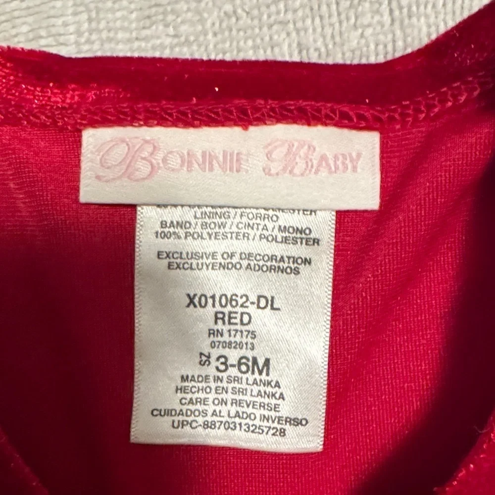 Bonnie Baby Red Dress with White Trim
